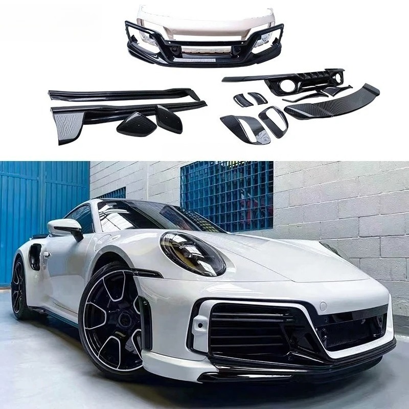 Turbo S Techart Kits for  911/992 Excellent Quality Fast Delivery Dry Carbon Fiber Front Bumper Side Skirt Diffuser Wing